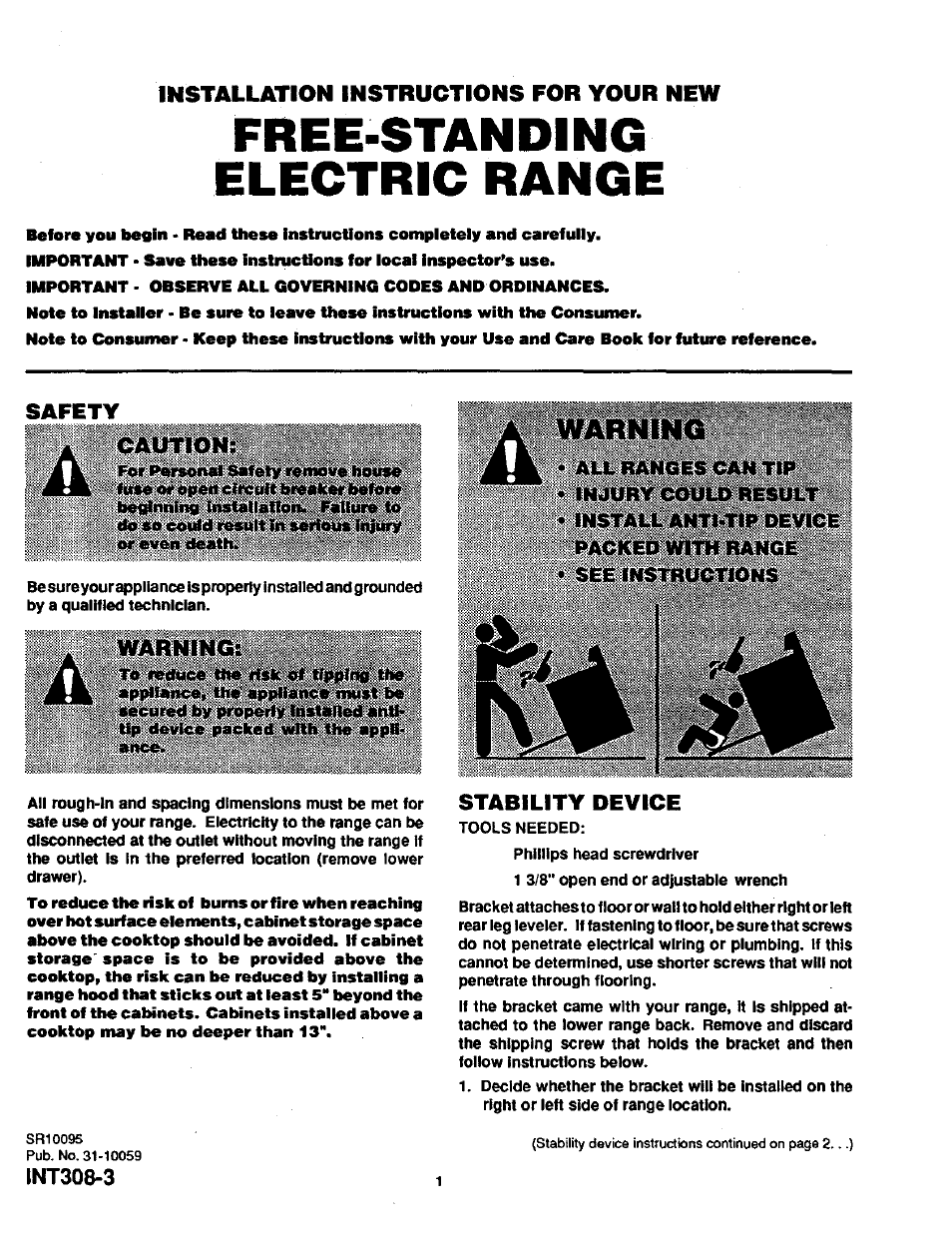 Sears SR10095 User Manual | 4 pages
