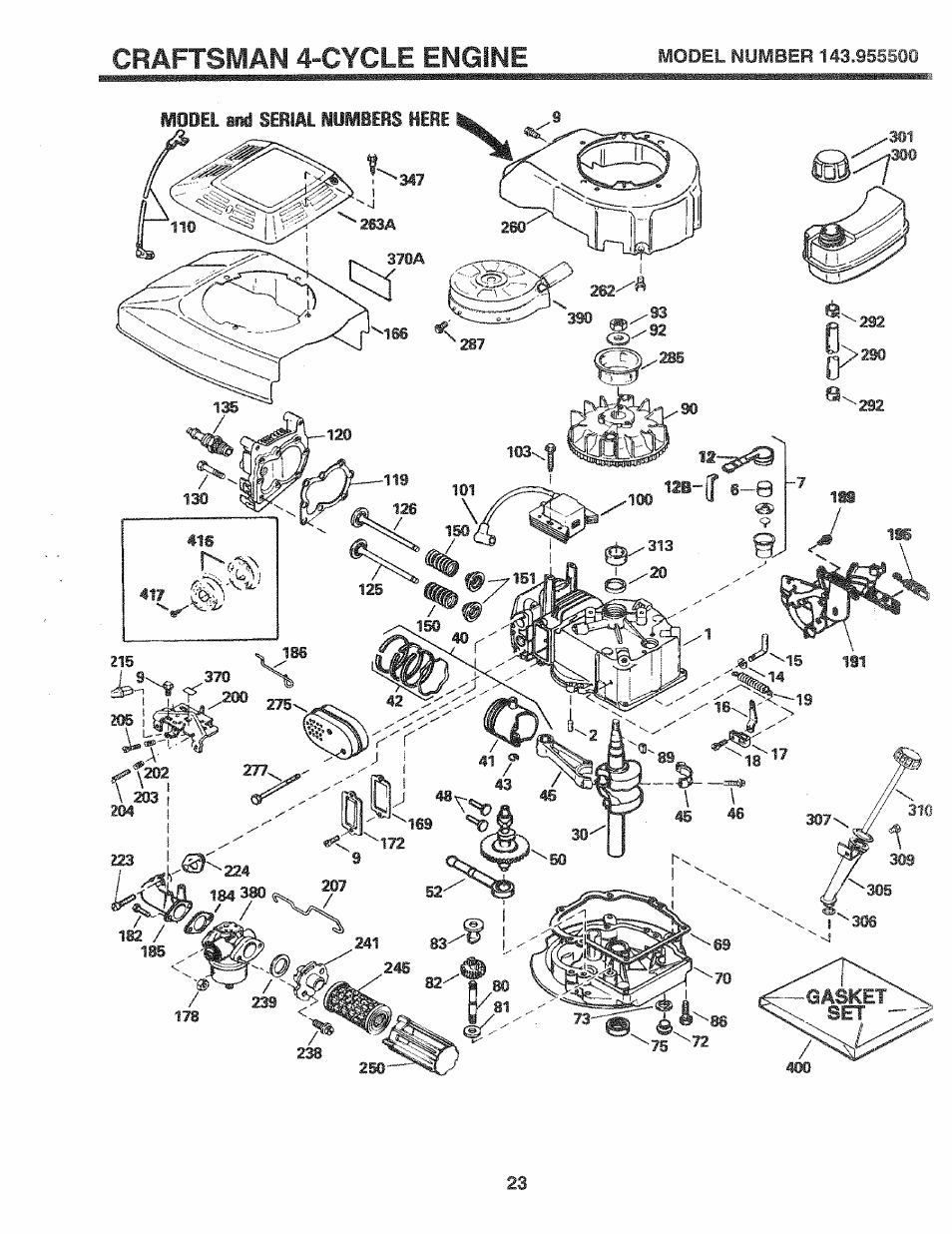 Craftsman 4-cycle engine | Sears 917.372851 User Manual | Page 23 / 28