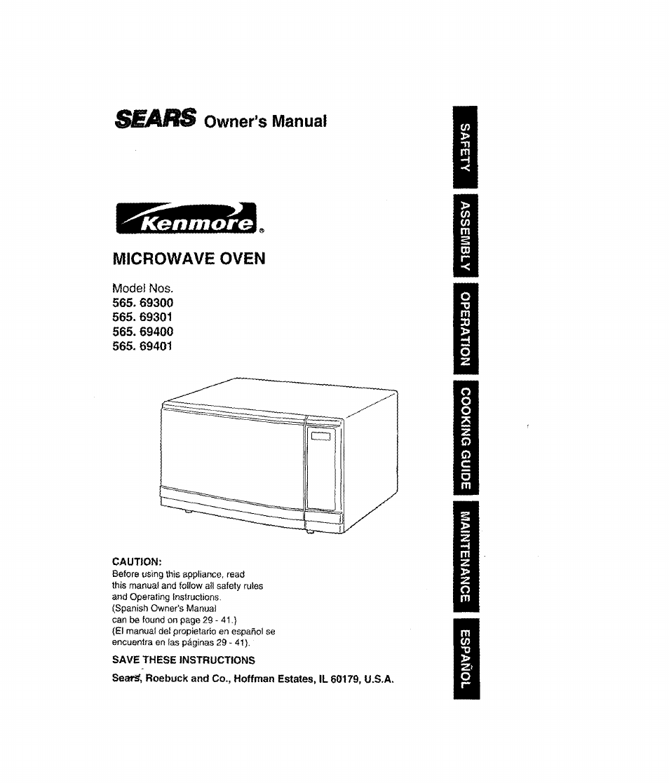 Sears 565.69401 User Manual | 30 pages