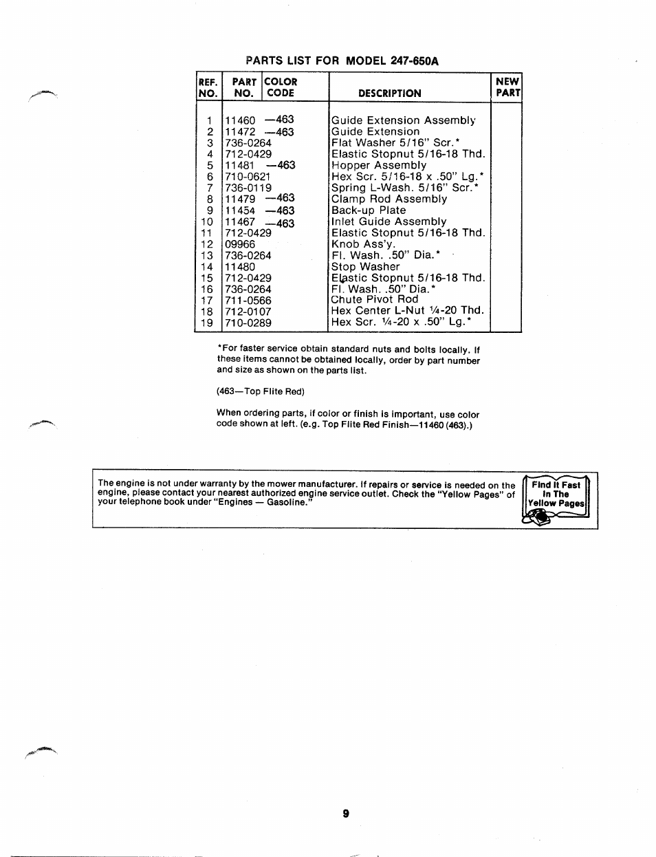 Sears 247-650A User Manual | Page 9 / 12