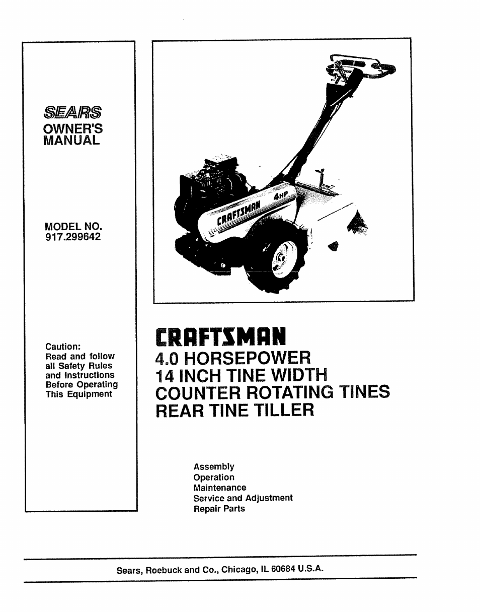 Sears 917.299642 User Manual | 36 pages