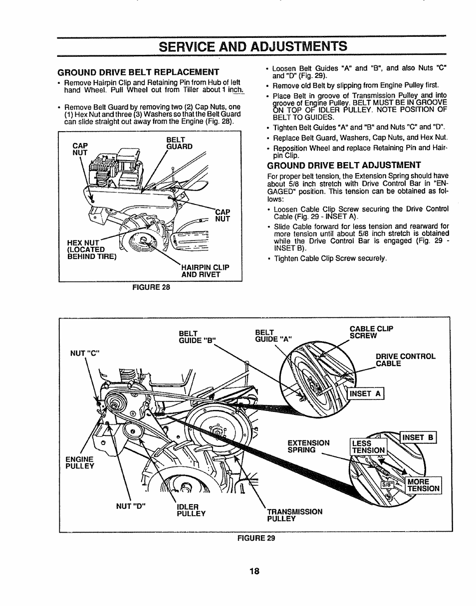 Service and adjustments | Sears 917.299642 User Manual | Page 18 / 36