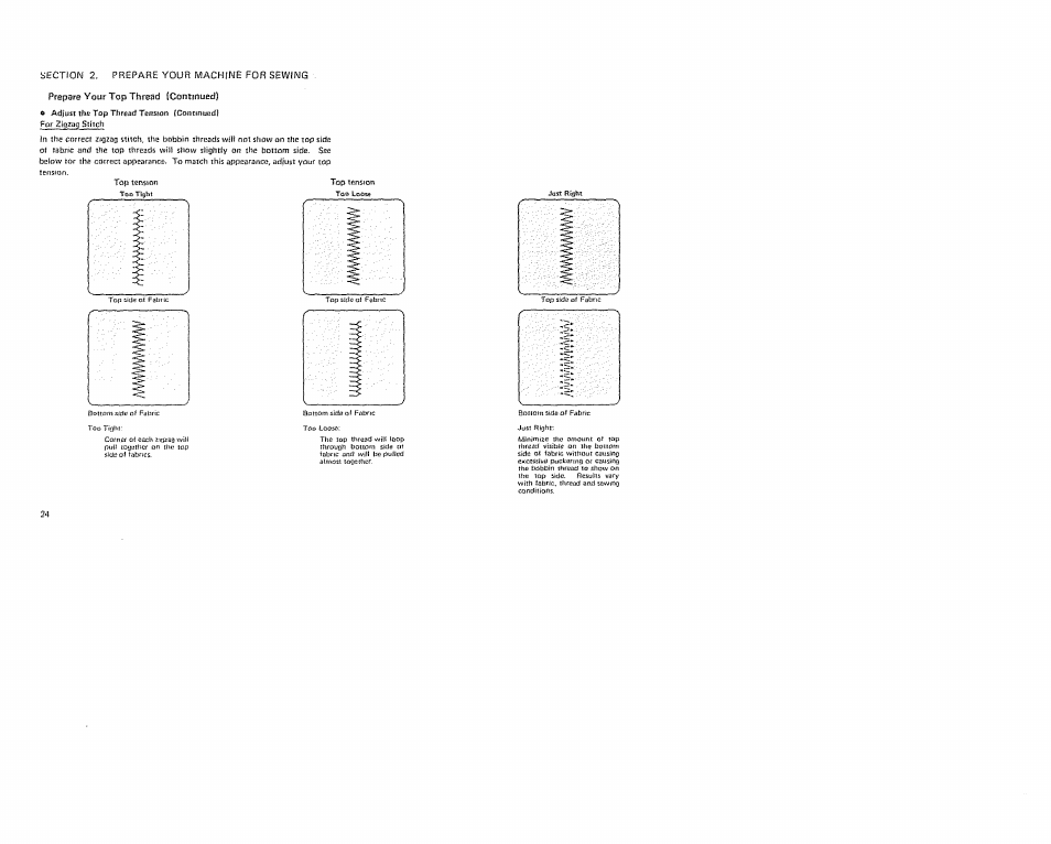 Top tension too loose just right | Sears 385. 19601 User Manual | Page 26 / 107