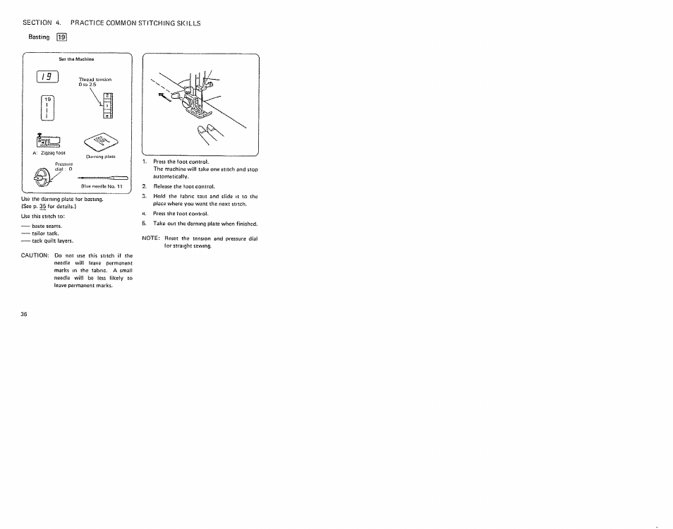 Basting [in | Sears 385. 19601 User Manual | Page 38 / 107