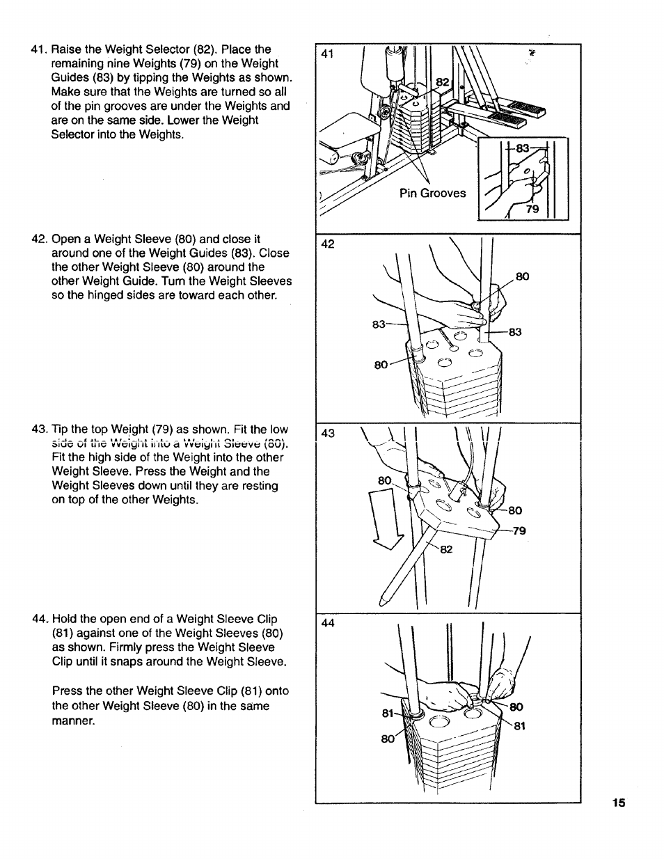 Sears LIFESTULER SYSTEM 40 831.15931 User Manual | Page 15 / 24