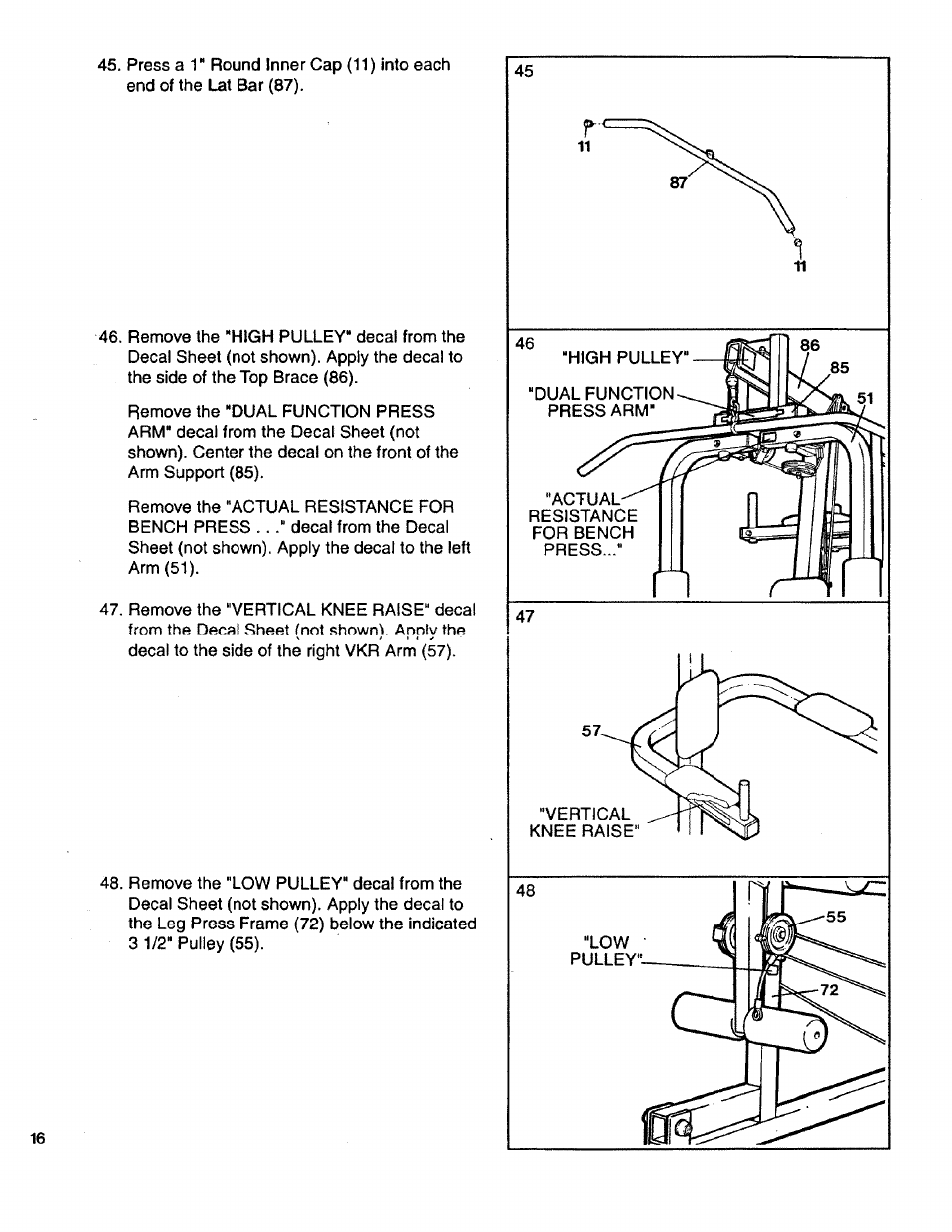 Sears LIFESTULER SYSTEM 40 831.15931 User Manual | Page 16 / 24