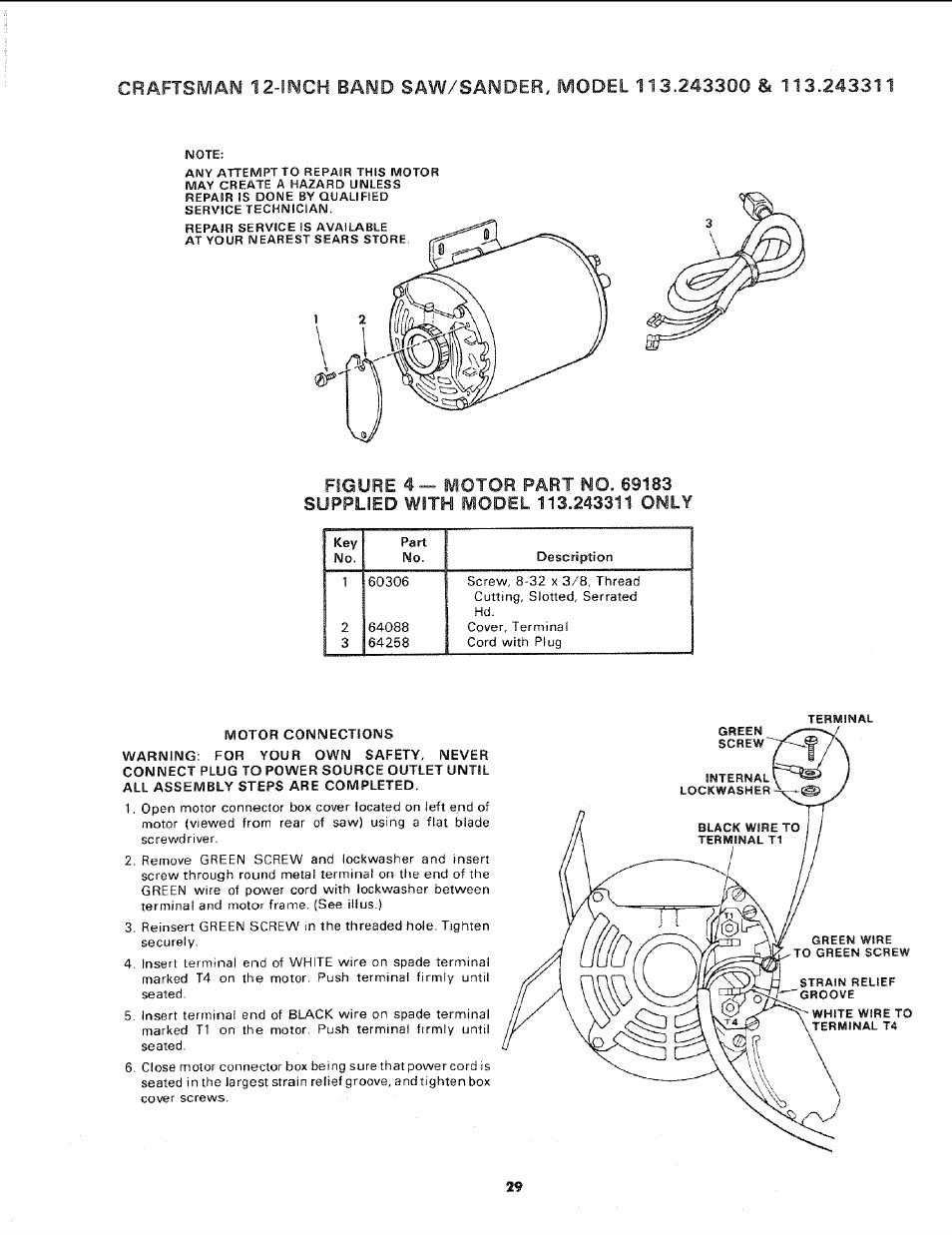 Sears 113.243311 User Manual | Page 29 / 32