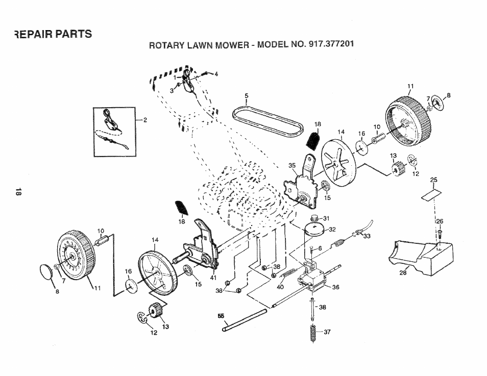 Repair parts | Sears 975502 User Manual | Page 18 / 24