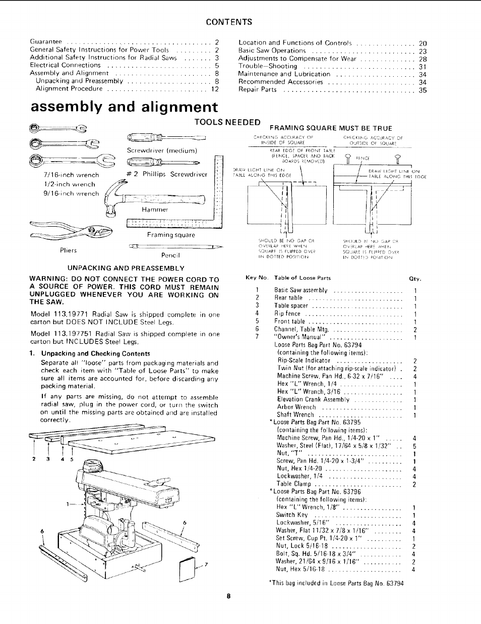 Sears 113.19771 User Manual | Page 8 / 44