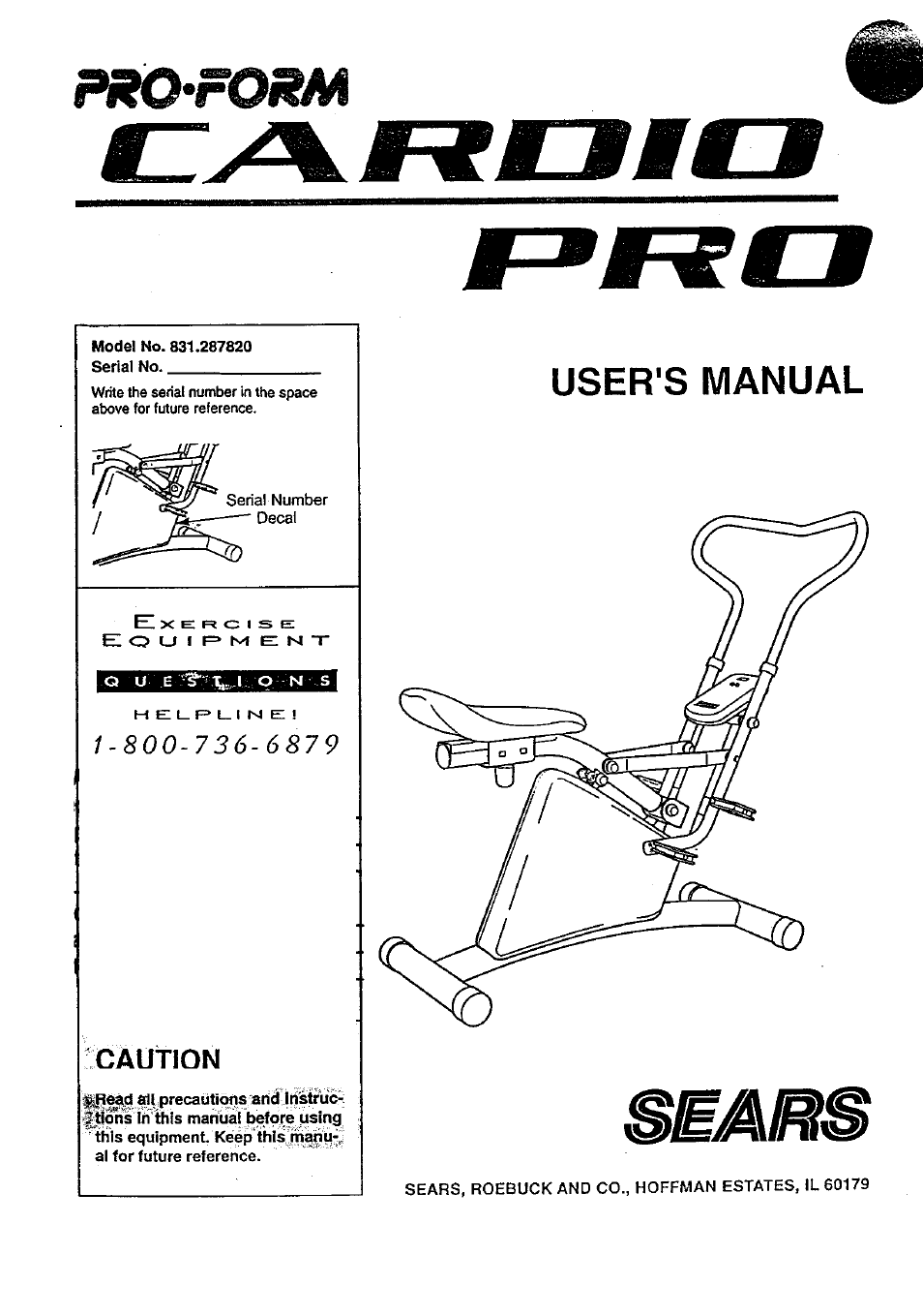 Sears 831.28782 User Manual | 16 pages