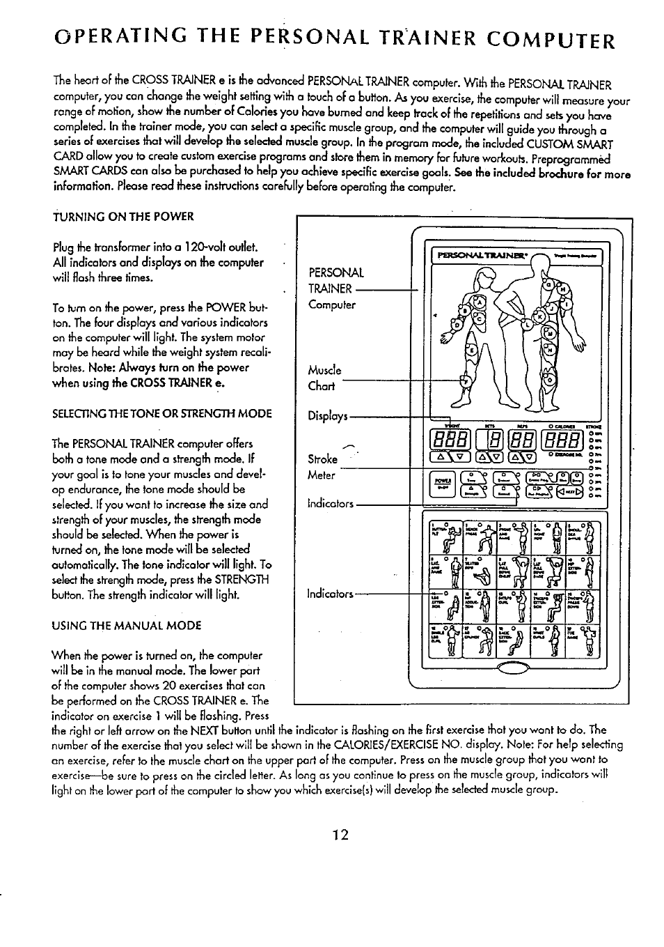 Operating the personal trainer computer | Sears 831.15934 User Manual | Page 13 / 26