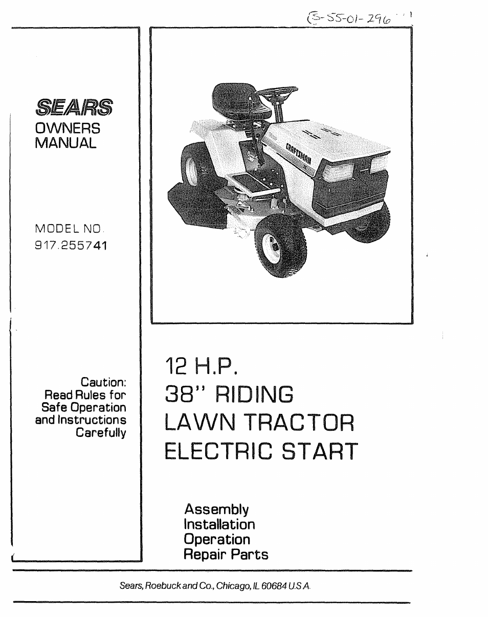 Sears 917.255741 User Manual | 44 pages