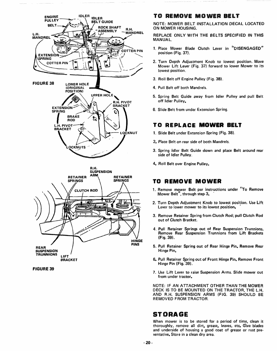 Storage | Sears 917.255741 User Manual | Page 20 / 44