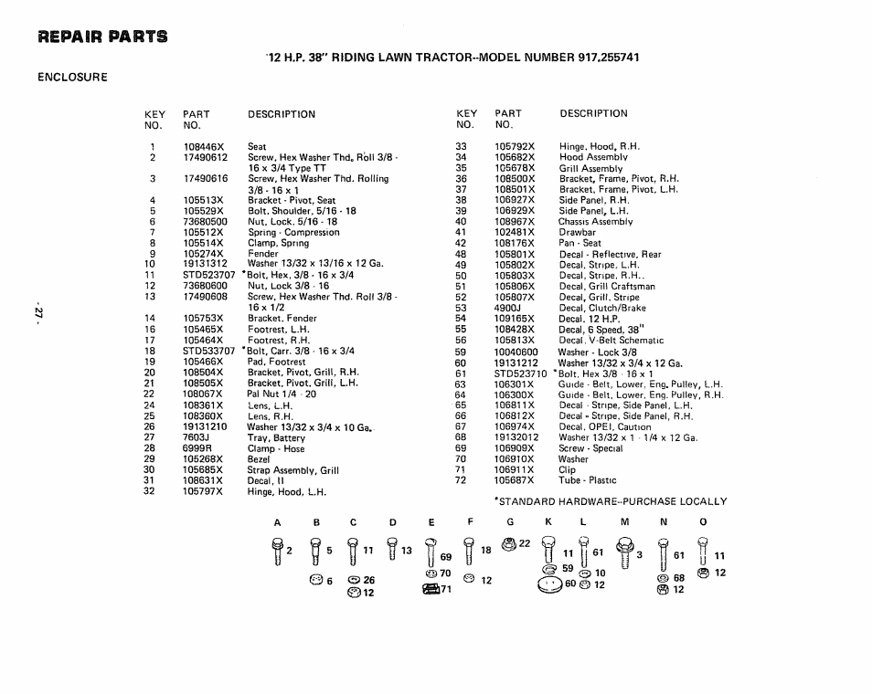 Enclosure | Sears 917.255741 User Manual | Page 27 / 44