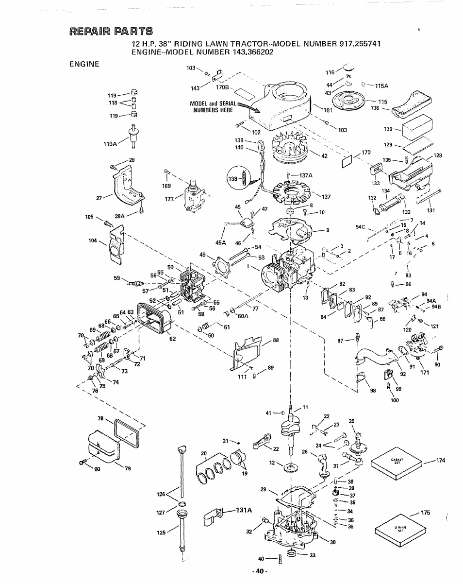 Sears 917.255741 User Manual | Page 40 / 44