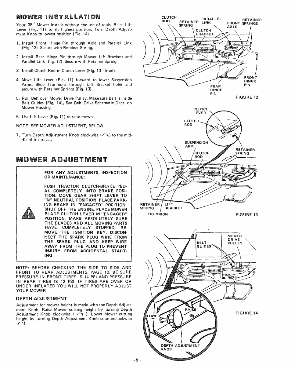 Depth adjustment | Sears 917.255741 User Manual | Page 9 / 44