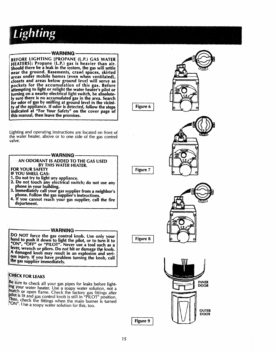 Lighting, Warning | Sears 153.33535 User Manual | Page 15 / 32