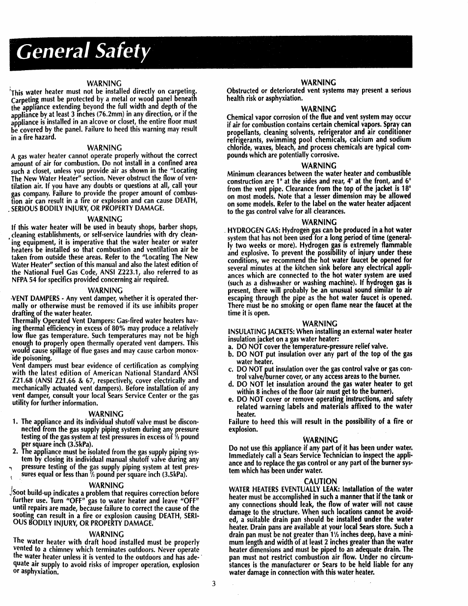 General safety | Sears 153.33535 User Manual | Page 3 / 32