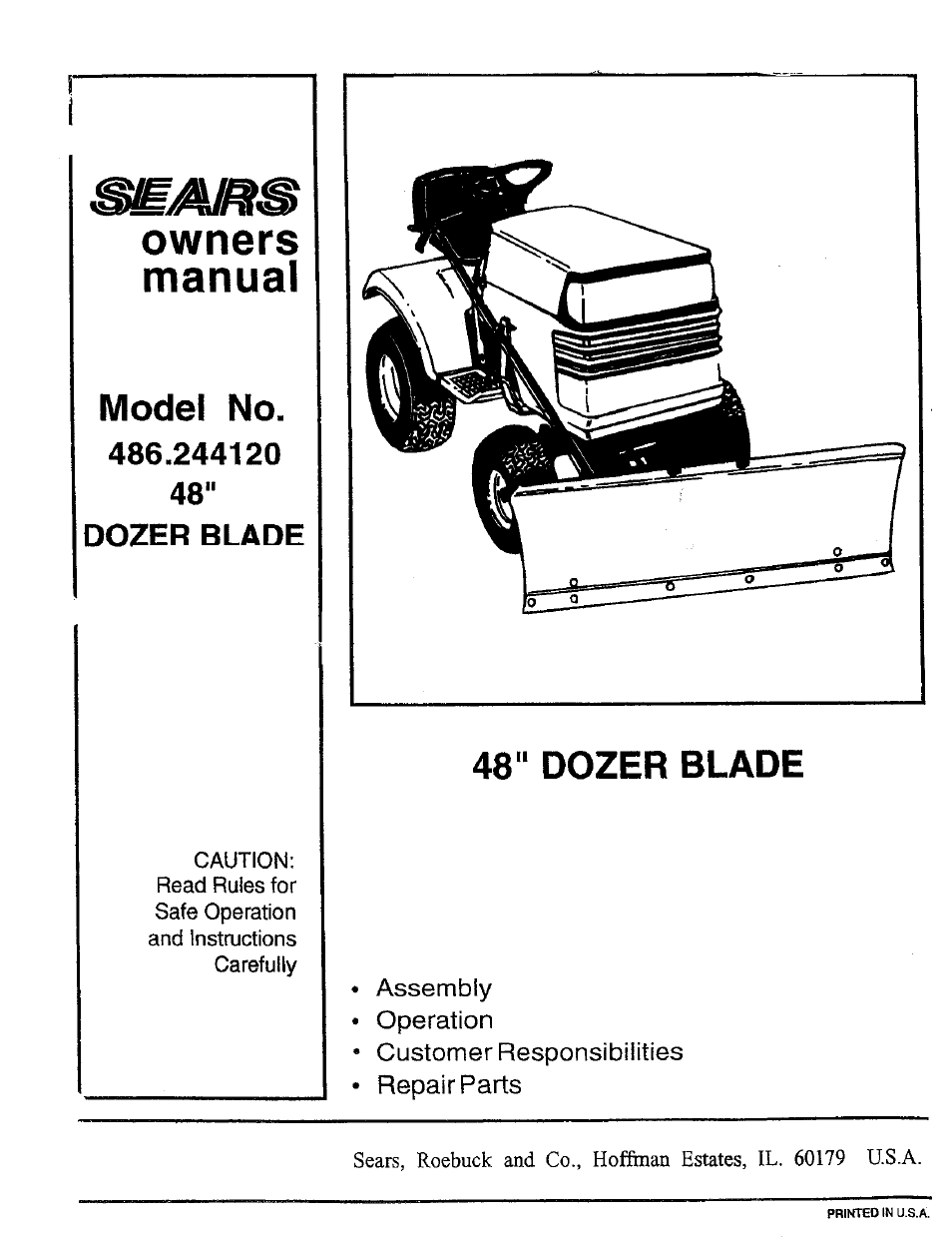 Sears 486.24412 User Manual | 16 pages