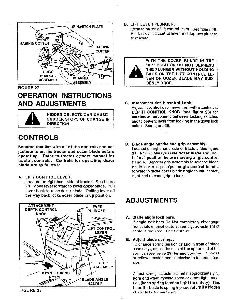 Operation instructions and adjustments, Controls, Adjustments | Sears 486.24412 User Manual | Page 10 / 16