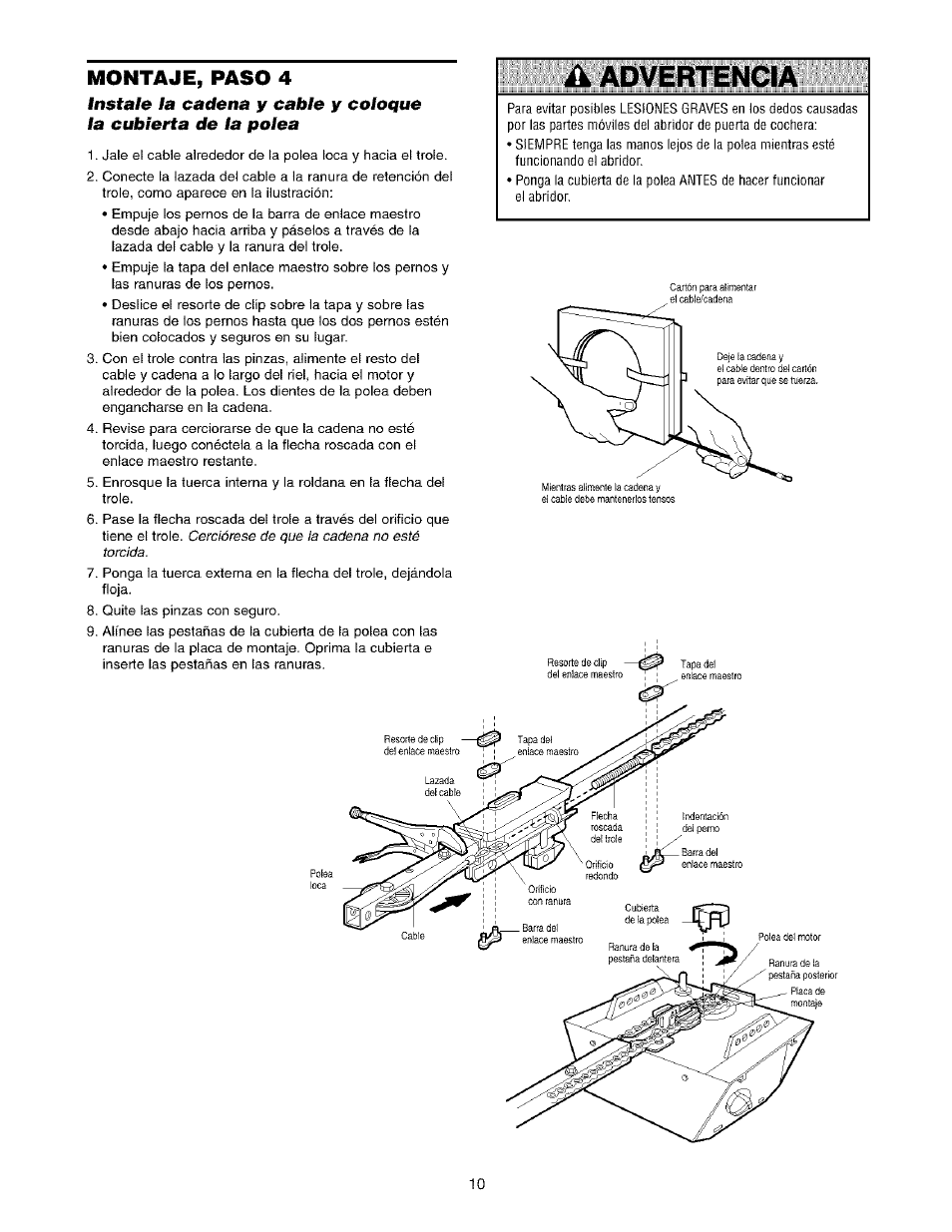K advertencia, Montaje, paso 4 | Sears 139.53975SRT1 User Manual | Page 48 / 76