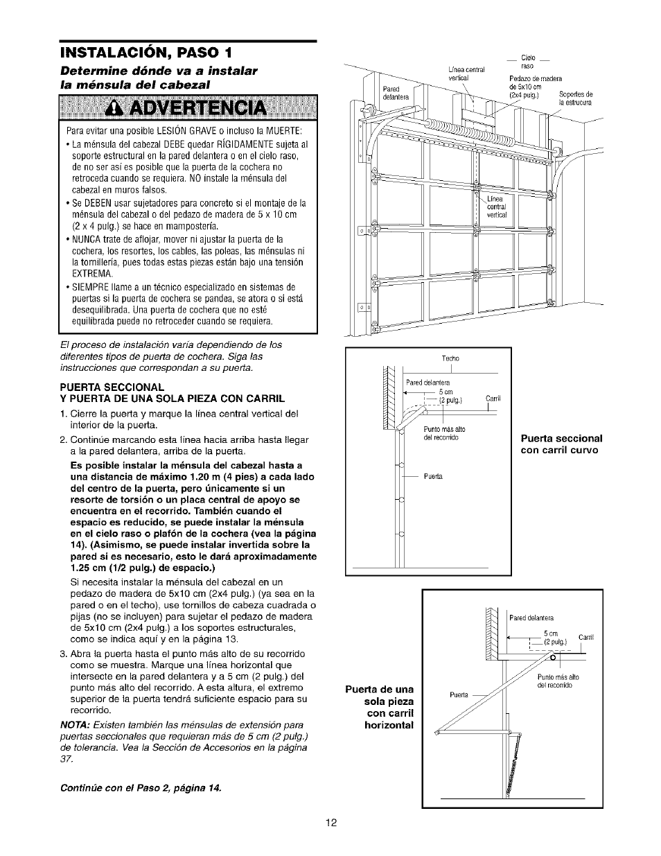 Á advertencia, Instalacion, paso 1 | Sears 139.53975SRT1 User Manual | Page 50 / 76