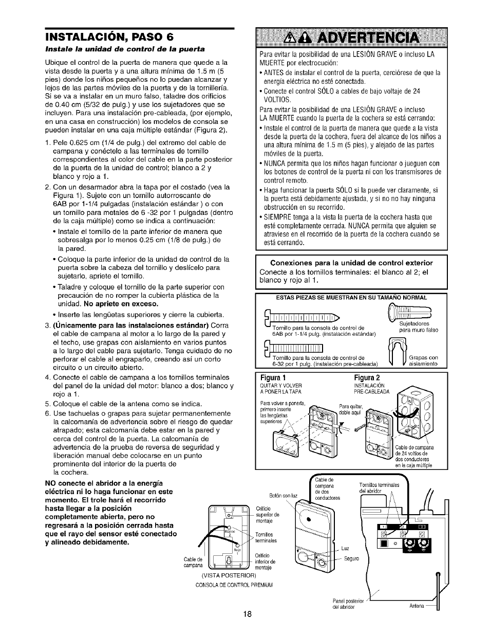 Instalacion, paso 6, Aák advertencia | Sears 139.53975SRT1 User Manual | Page 56 / 76