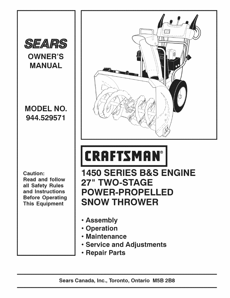 Sears 944.529571 User Manual | 48 pages