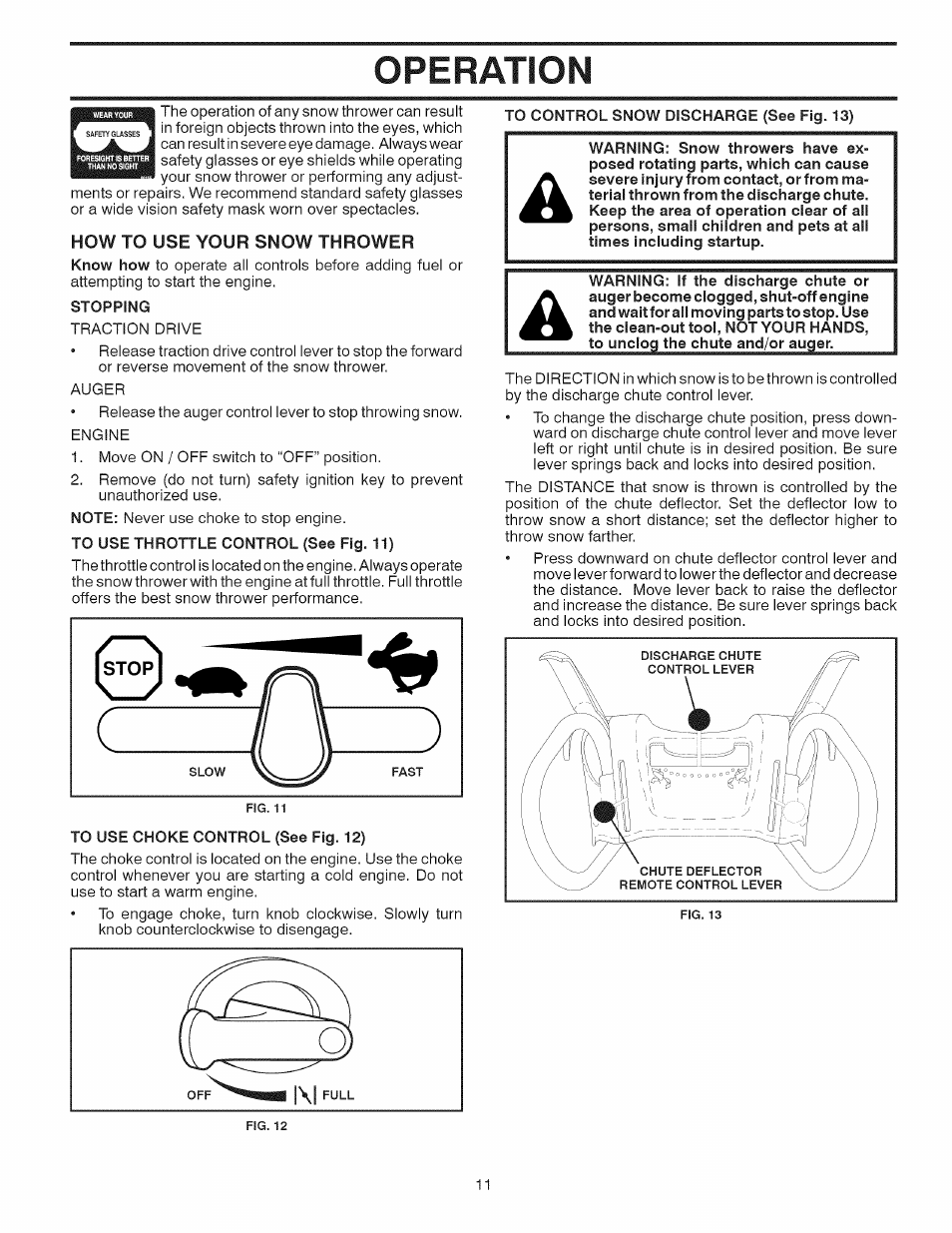 Operation | Sears 944.529571 User Manual | Page 11 / 48