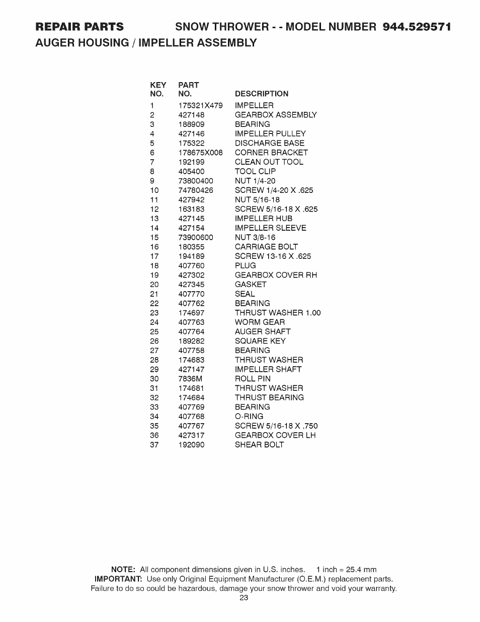 Sears 944.529571 User Manual | Page 23 / 48