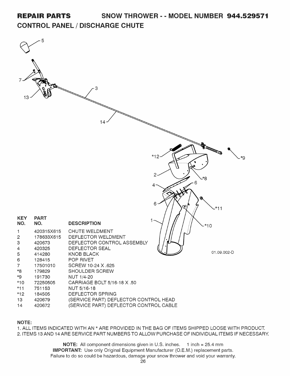 Note | Sears 944.529571 User Manual | Page 26 / 48