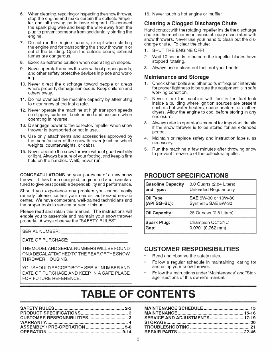 Sears 944.529571 User Manual | Page 3 / 48