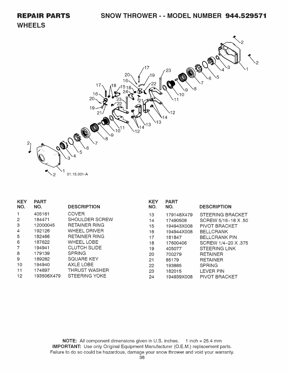 Sears 944.529571 User Manual | Page 38 / 48
