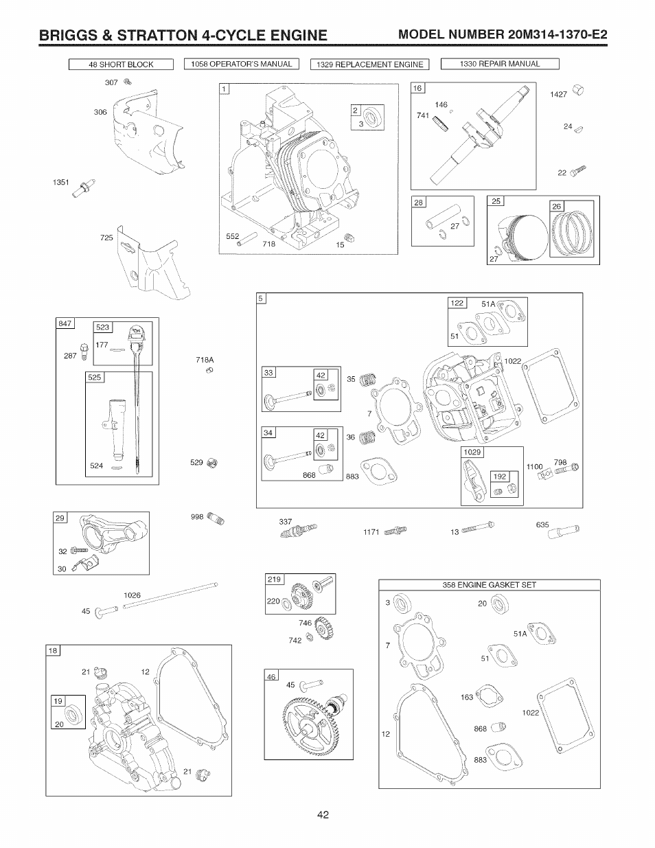 Briggs & stratton 4-cycle engine | Sears 944.529571 User Manual | Page 42 / 48