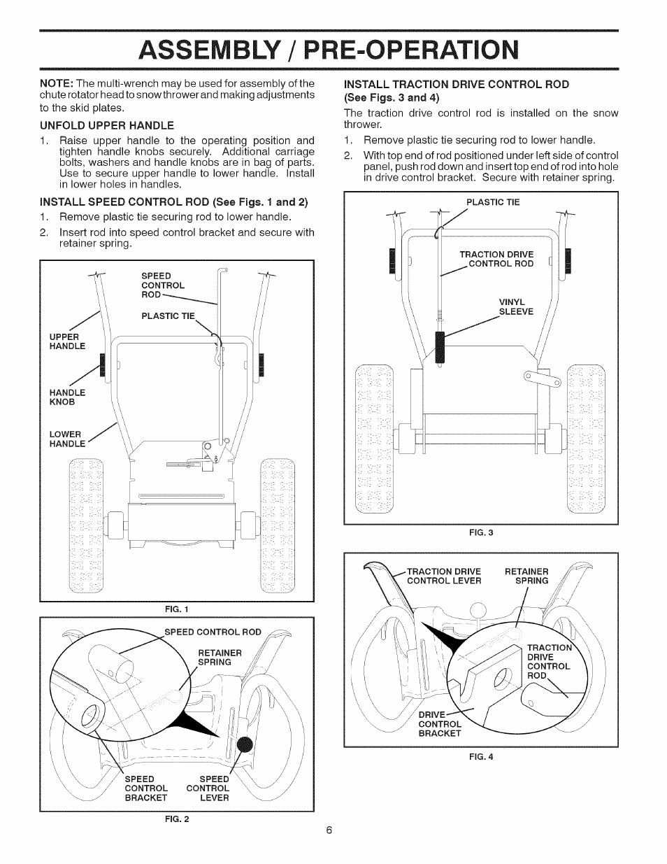 Assembly / pre-operation | Sears 944.529571 User Manual | Page 6 / 48