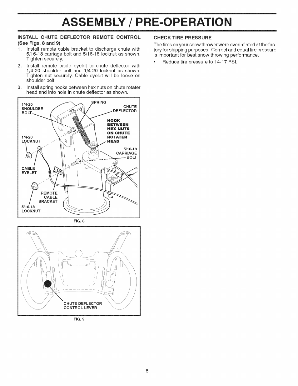 Assembly / pre-operation | Sears 944.529571 User Manual | Page 8 / 48