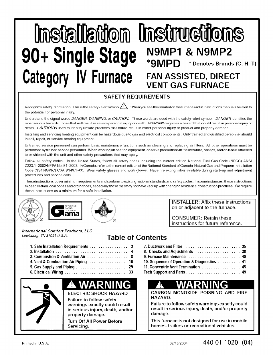 Sears 9MPD125L20B1 User Manual | 63 pages