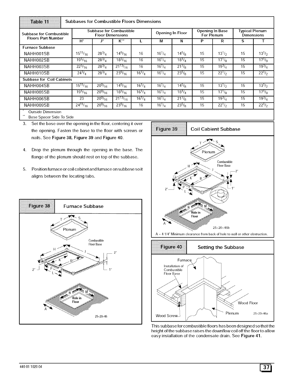 Figure 38, Furnace subbase | Sears 9MPD125L20B1 User Manual | Page 37 / 63