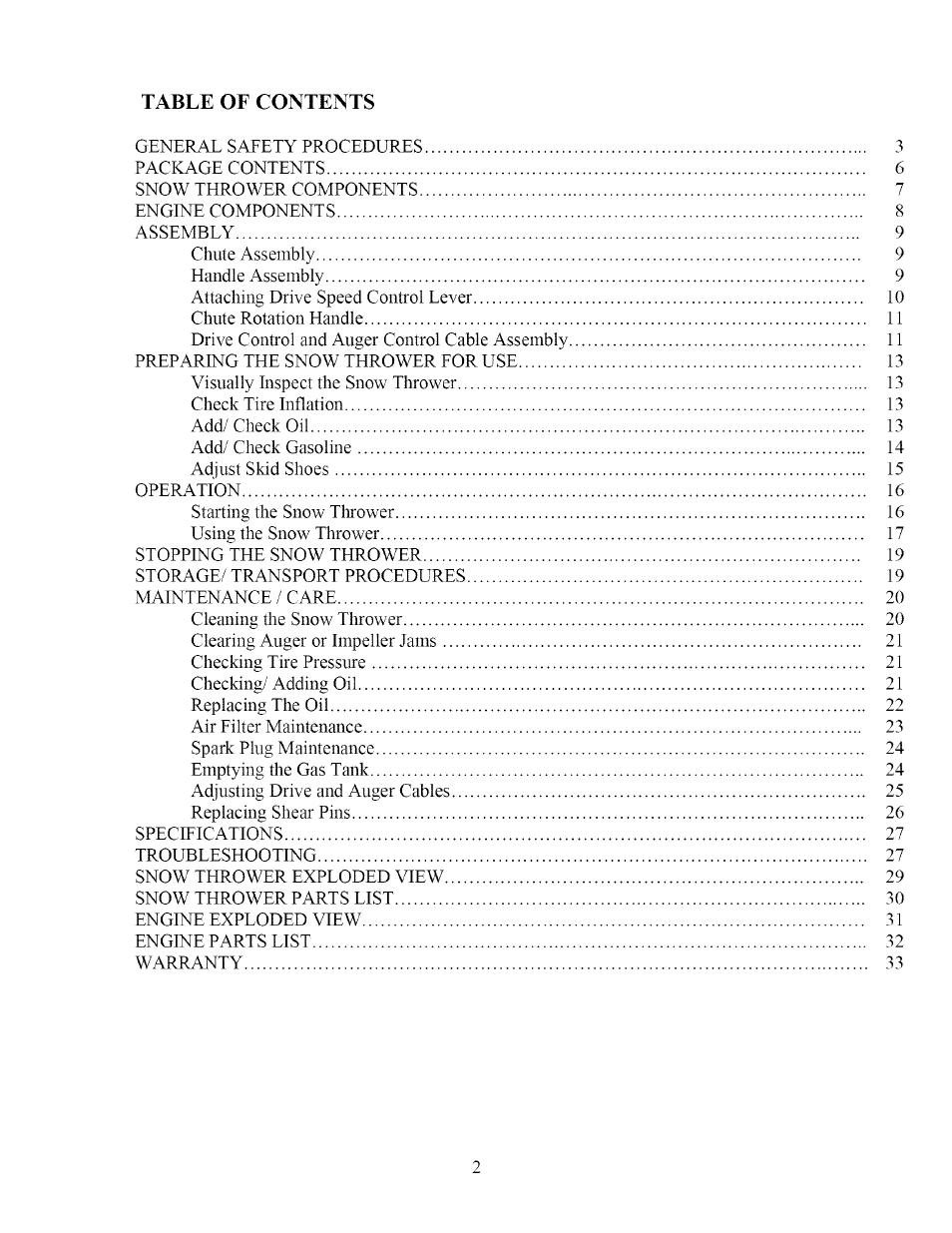 Sears 270-3250 User Manual | Page 2 / 34