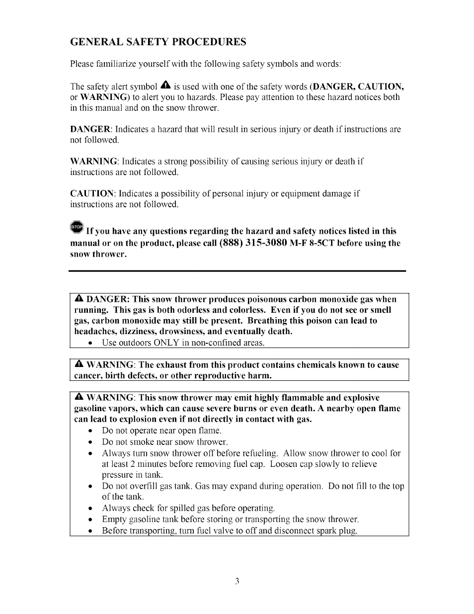 General safety procedures | Sears 270-3250 User Manual | Page 3 / 34