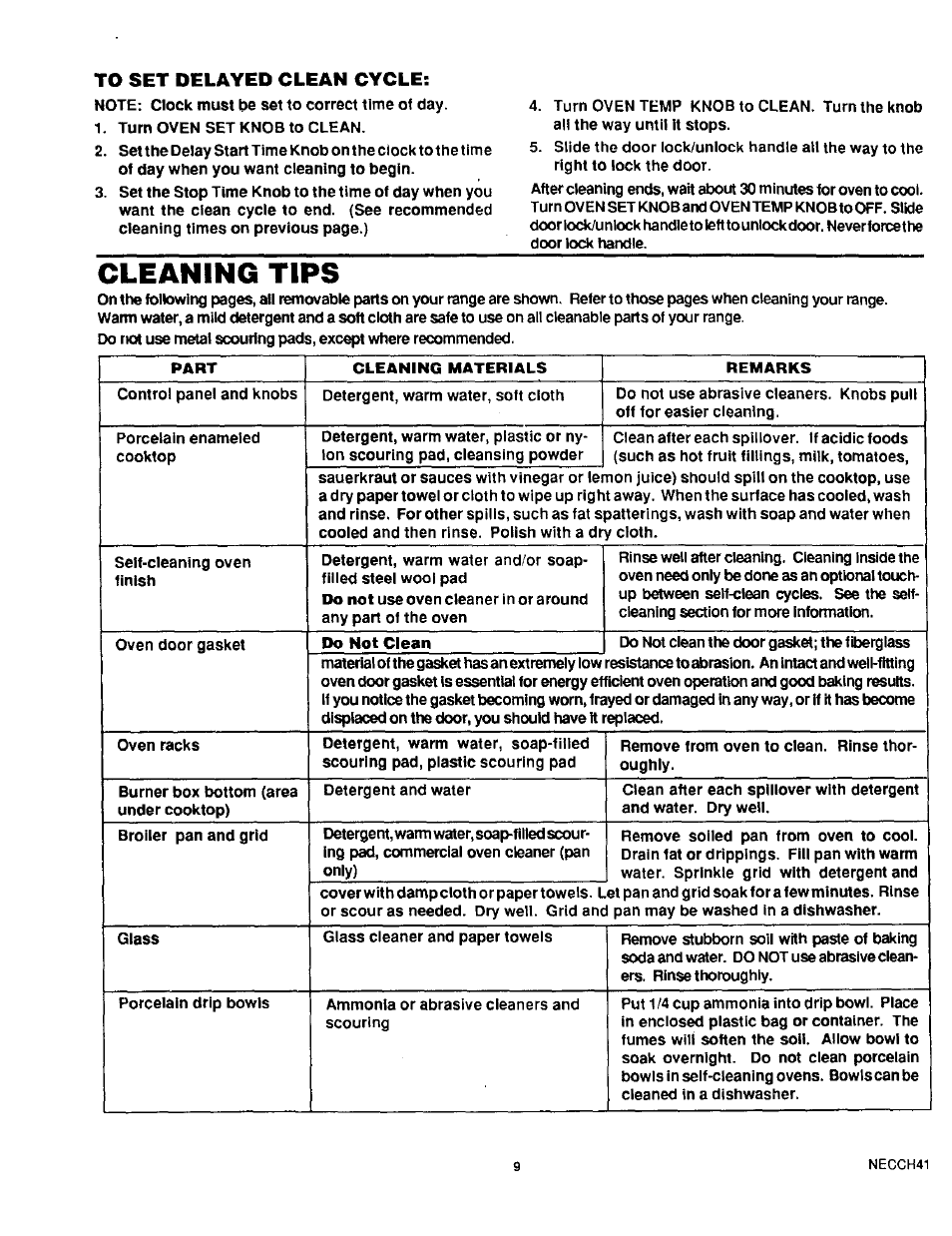 Cleaning tips | Sears KENMORE 93331 User Manual | Page 10 / 16