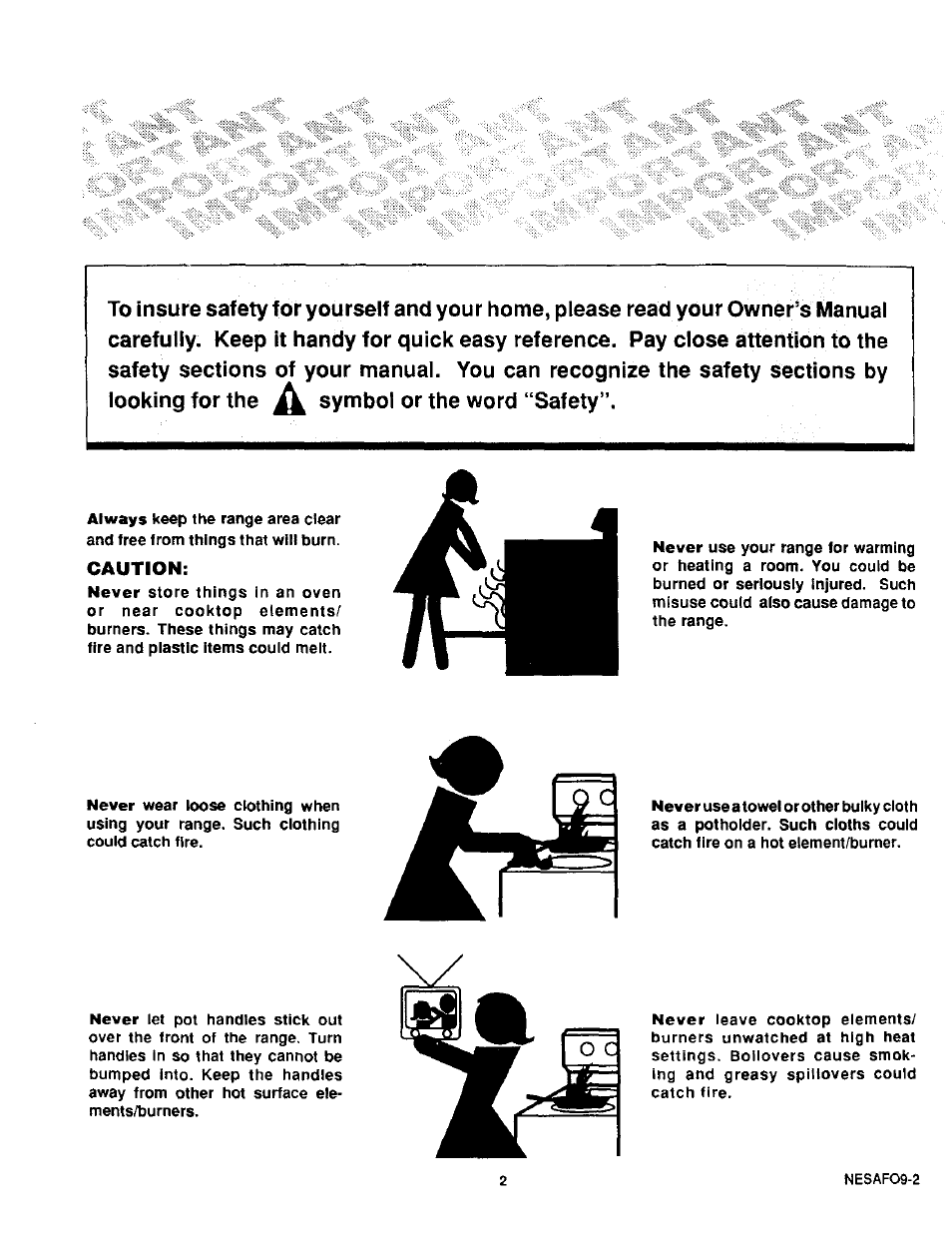 Caution | Sears KENMORE 93331 User Manual | Page 3 / 16