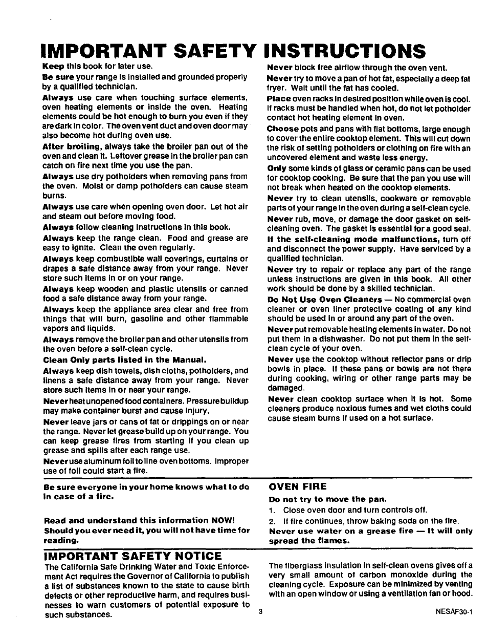 Important safety instructions, Important safety notice | Sears KENMORE 93331 User Manual | Page 4 / 16