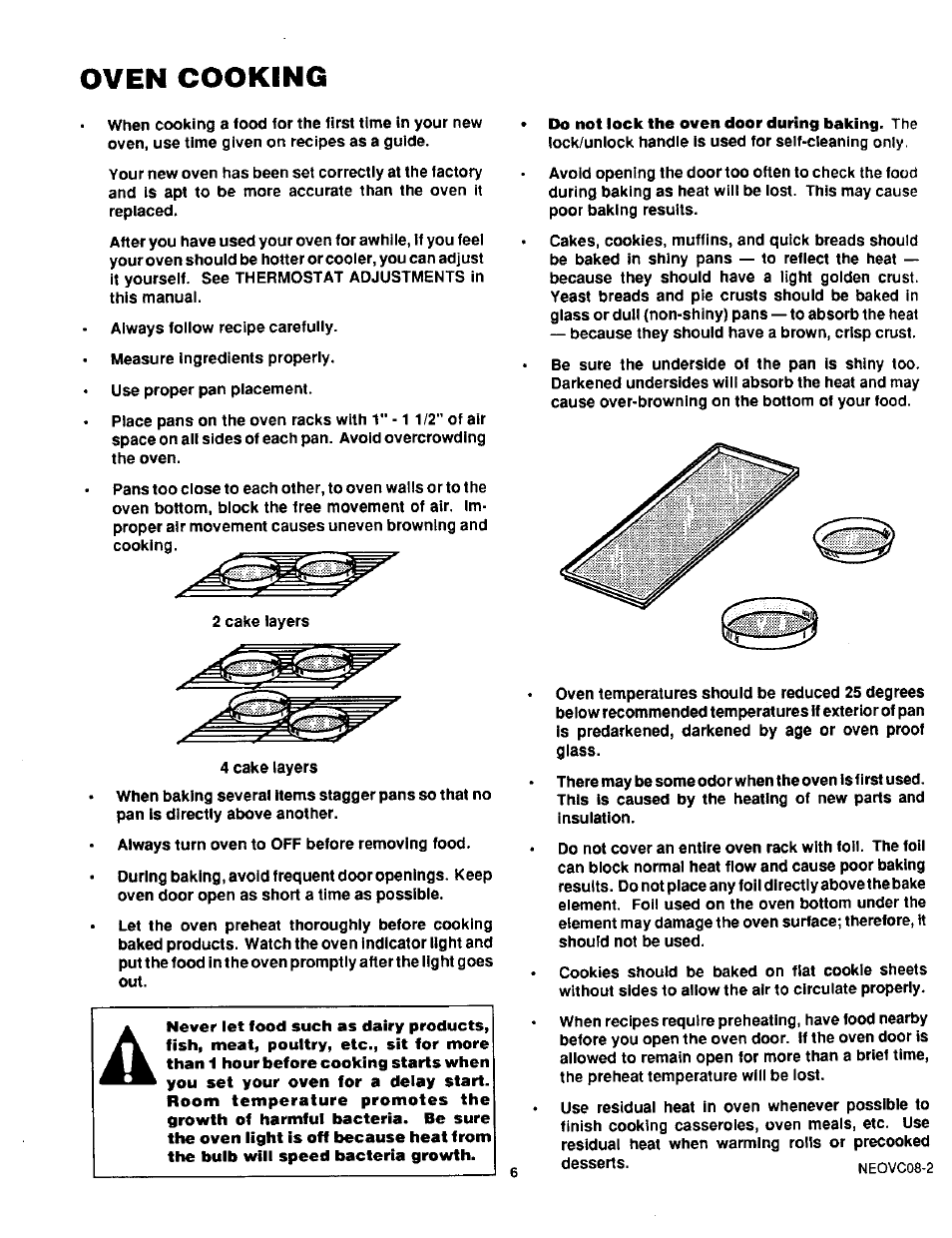 Oven cooking | Sears KENMORE 93331 User Manual | Page 7 / 16