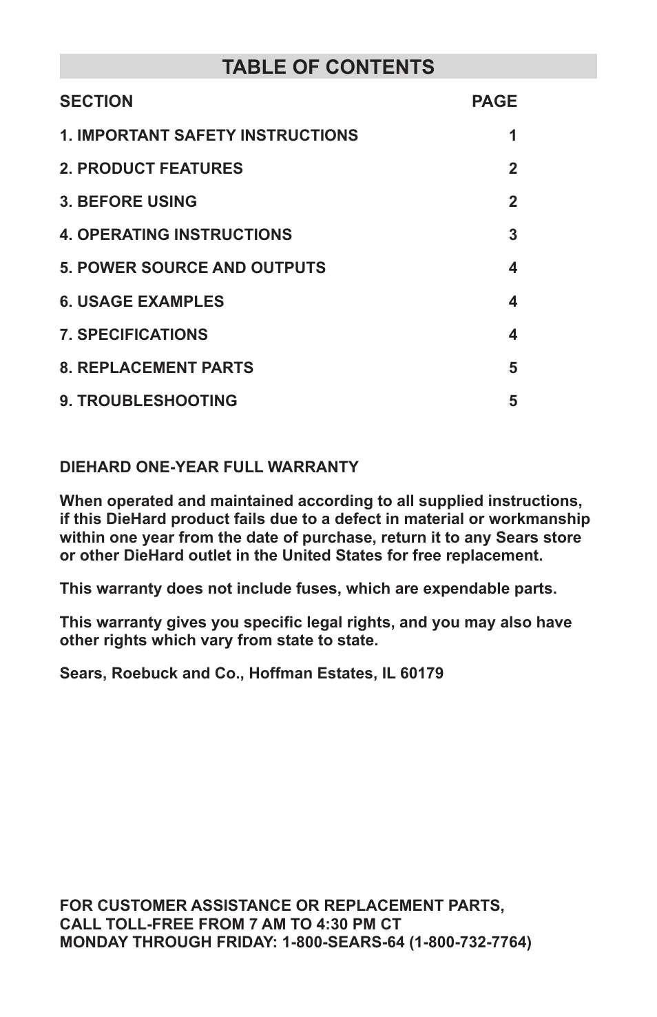 Sears 200.71521 User Manual | Page 2 / 8