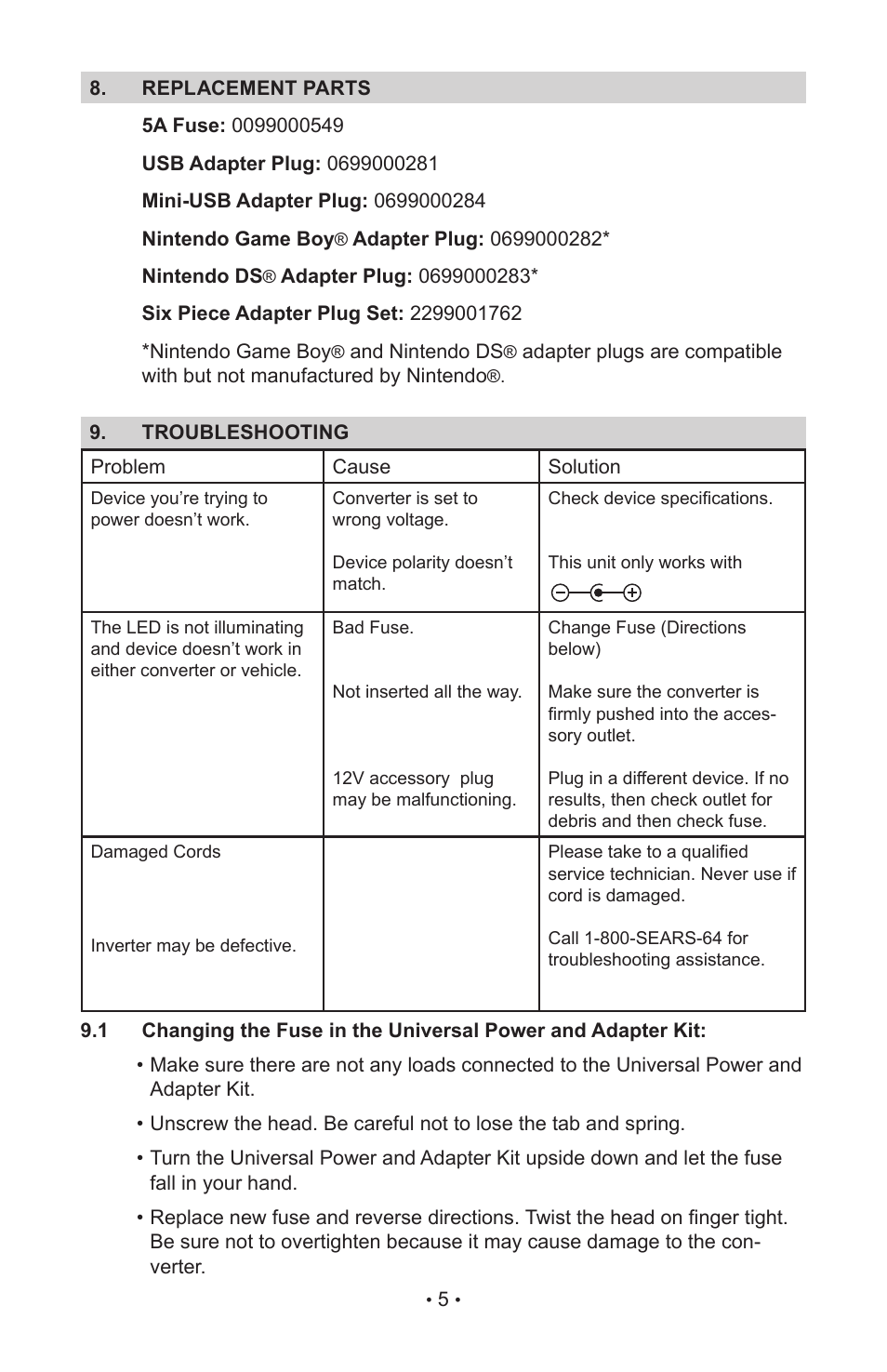 Sears 200.71521 User Manual | Page 7 / 8