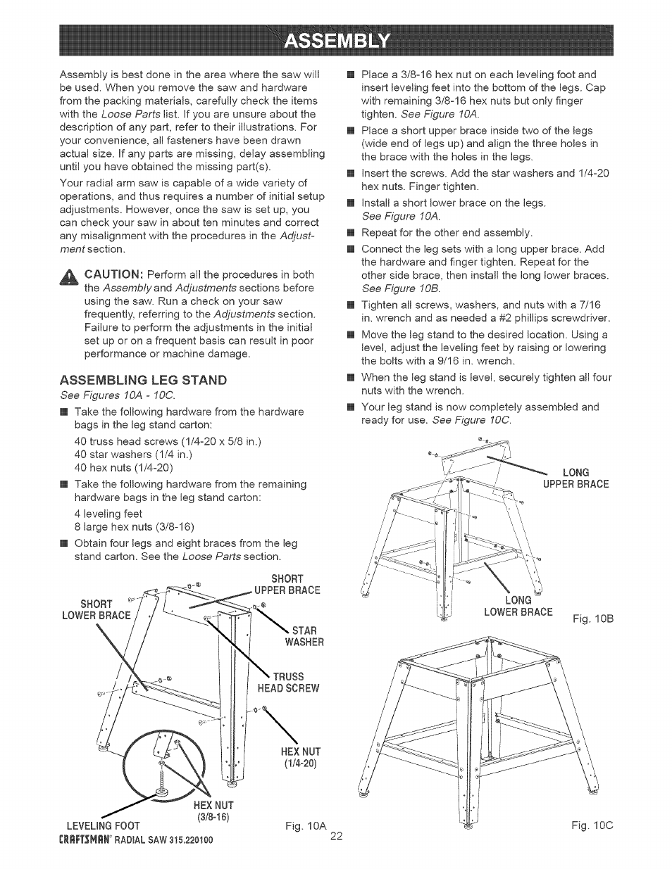 Sears 315.220100 User Manual | Page 22 / 86