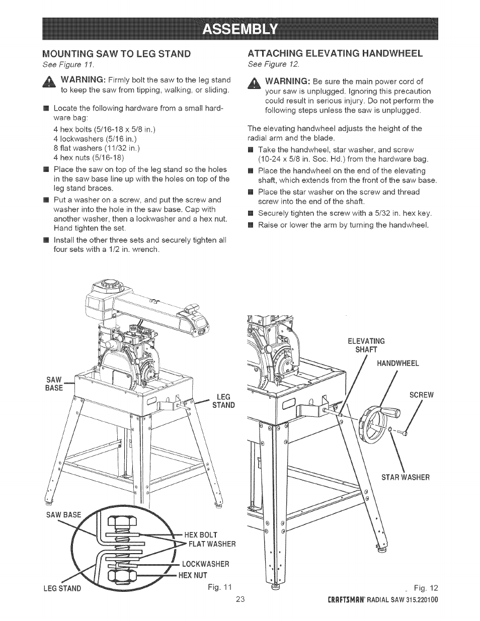 Ssembly | Sears 315.220100 User Manual | Page 23 / 86