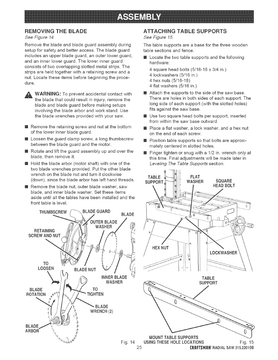 Ssembly | Sears 315.220100 User Manual | Page 25 / 86