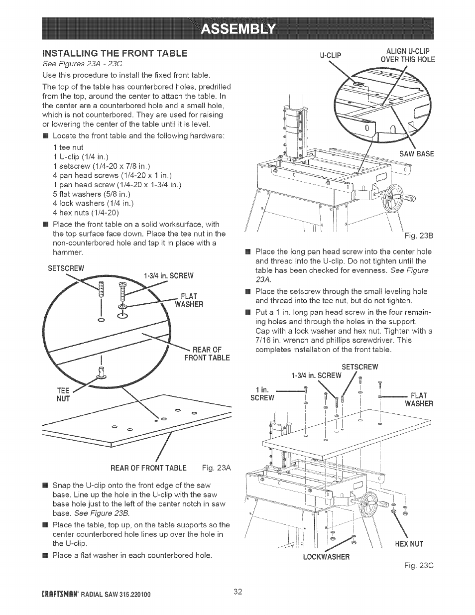 Sears 315.220100 User Manual | Page 32 / 86